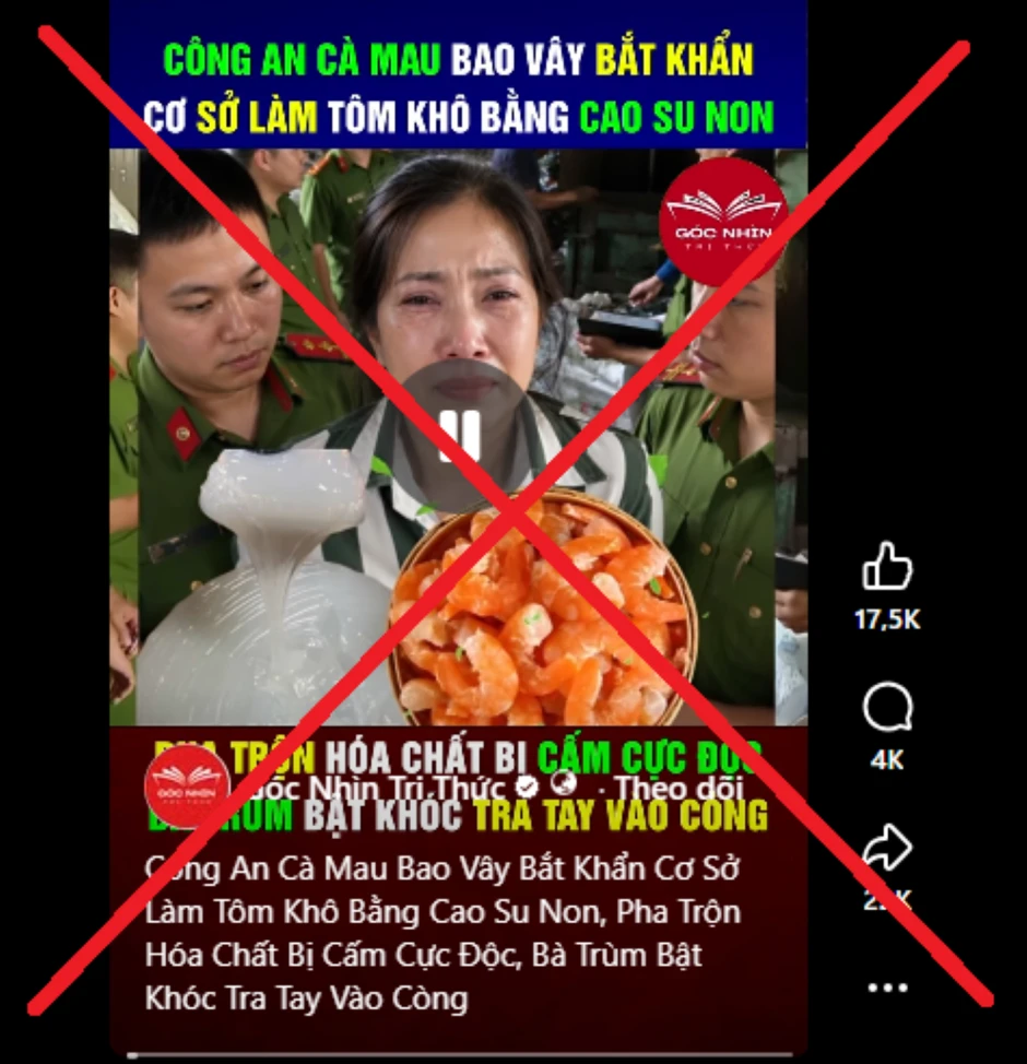 Cà Mau bác tin ‘tôm khô làm từ cao su non’, công an vào cuộc Cà Mau bác tin ‘tôm khô làm từ cao su non’, công an vào cuộc