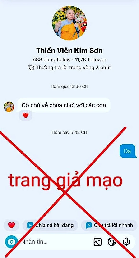 Cà Mau xác minh mạo danh Chùa Kim Sơn kêu gọi từ thiện Cà Mau xác minh mạo danh Chùa Kim Sơn kêu gọi từ thiện