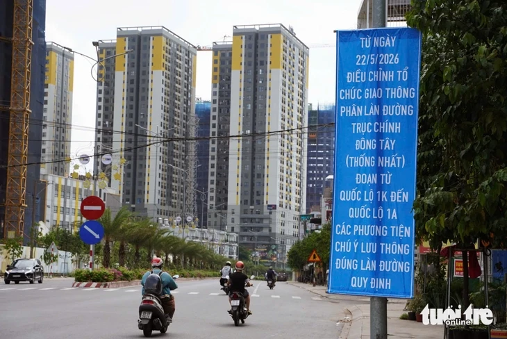 Cắm lại biển báo, phân luồng mới trên đường Thống Nhất sau phản ánh