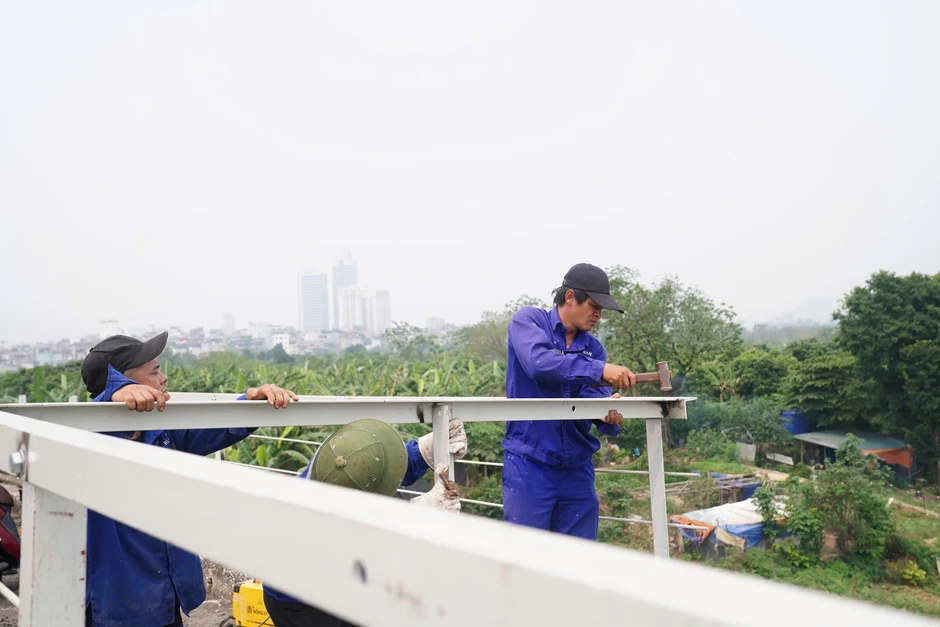 Cận cảnh sửa chữa cầu Long Biên