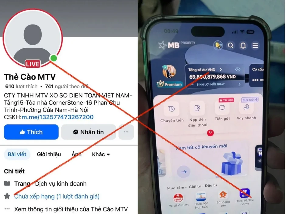 Cảnh báo lừa đảo cào vé số nước ngoài qua livestream Facebook Cảnh báo lừa đảo cào vé số nước ngoài qua livestream Facebook