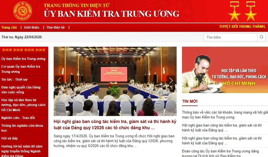 Cảnh báo nhiều tài khoản, trang mạng xã hội giả mạo Ủy ban Kiểm tra Trung ương Cảnh báo nhiều tài khoản, trang mạng xã hội giả mạo Ủy ban Kiểm tra Trung ương