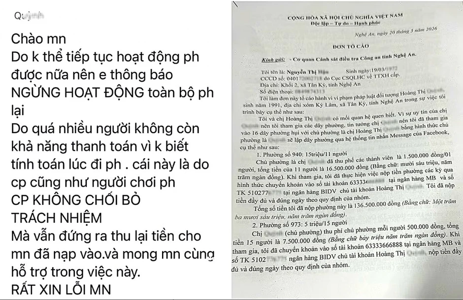 Cảnh báo rủi ro phường hụi online