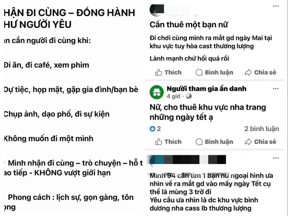 Cảnh báo rủi ro từ dịch vụ 'thuê người yêu' qua mạng dịp Tết Cảnh báo rủi ro từ dịch vụ 'thuê người yêu' qua mạng dịp Tết