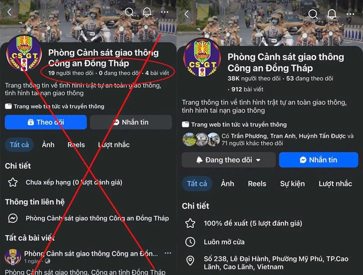 Cảnh báo trang Facebook giả mạo CSGT Đồng Tháp đăng tin sai sự thật Cảnh báo trang Facebook giả mạo CSGT Đồng Tháp đăng tin sai sự thật