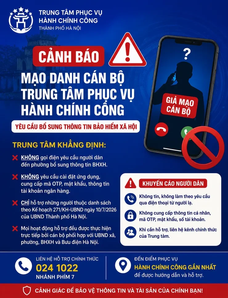 Cảnh báo việc giả mạo cán bộ yêu cầu bổ sung thông tin bảo hiểm xã hội Cảnh báo việc giả mạo cán bộ yêu cầu bổ sung thông tin bảo hiểm xã hội