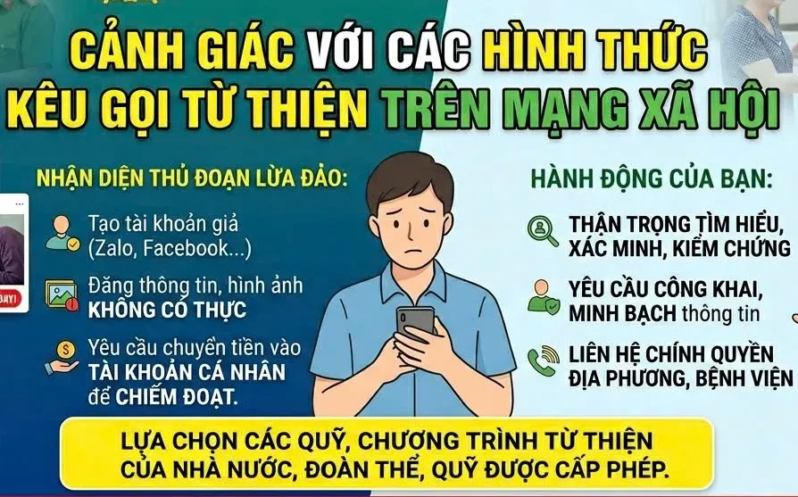 Cảnh giác các hình thức kêu gọi từ thiện trên mạng xã hội để trục lợi Cảnh giác các hình thức kêu gọi từ thiện trên mạng xã hội để trục lợi