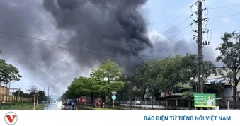 Cháy công ty thiết bị thẩm mỹ trong KCN Đại Đồng - Hoàn Sơn ở Bắc Ninh