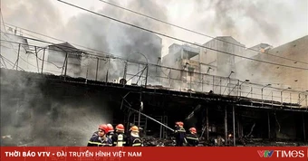 Cháy lớn tại khu đô thị ở Bắc Ninh, 7 ki-ốt bị thiêu rụi