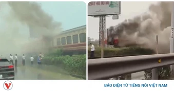Cháy tàu hỏa gần ga Tiền Trung, Hải Phòng