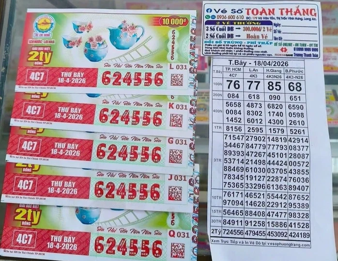 Chiều 19-4, xác định khách mua ở TPHCM, Tây Ninh và Đồng Tháp trúng xổ số miền Nam Chiều 19-4, xác định khách mua ở TPHCM, Tây Ninh và Đồng Tháp trúng xổ số miền Nam