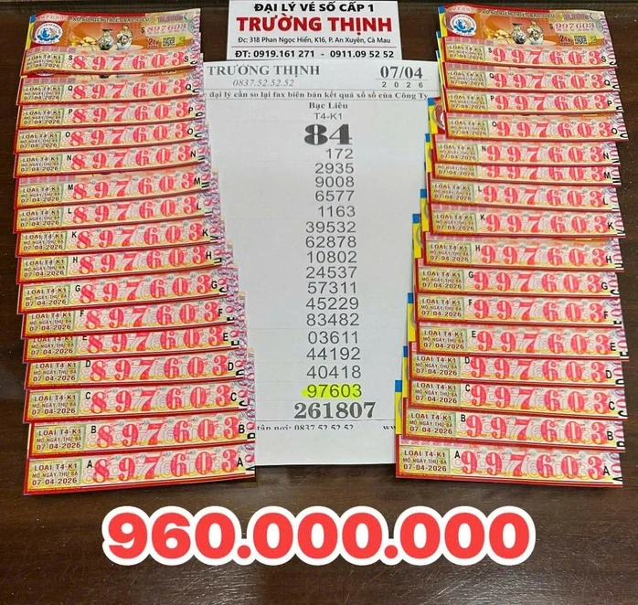 Chiều 8-4, đại lý tìm 4 vé trúng giải độc đắc xổ số miền Nam đang “đi lạc”