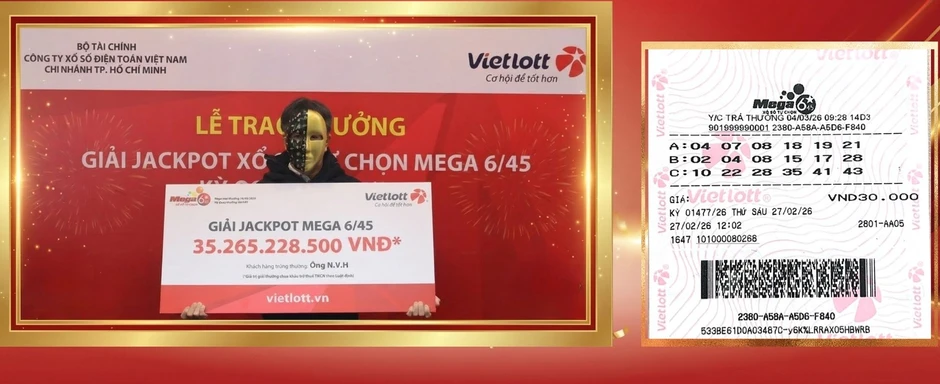 Chọn số theo ngày sinh của cháu nội, người đàn ông ở TP.HCM trúng Vietlott 35,2 tỷ đồng Chọn số theo ngày sinh của cháu nội, người đàn ông ở TP.HCM trúng Vietlott 35,2 tỷ đồng