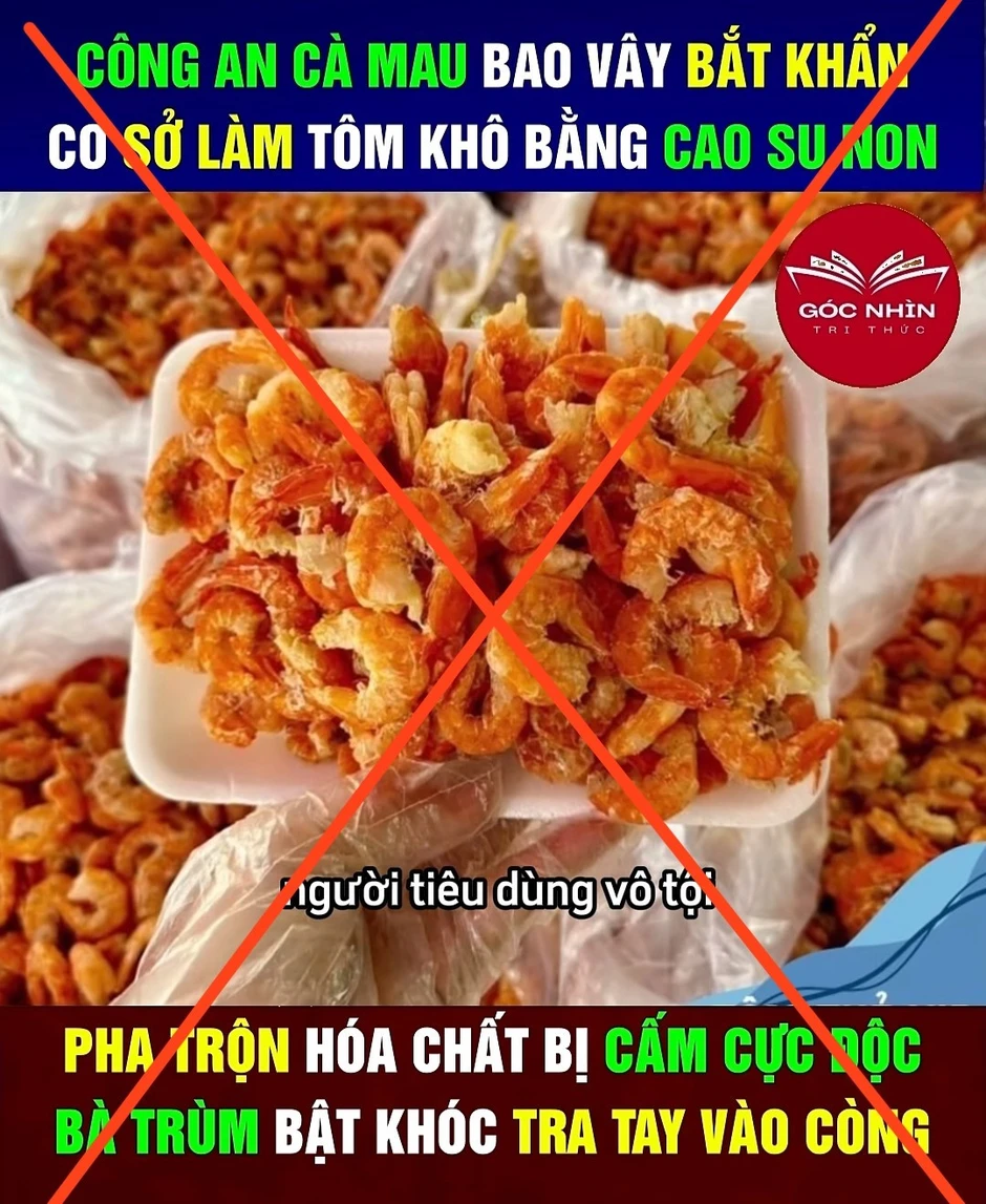 Công an Cà Mau xác định được đối tượng tung tin ‘tôm khô làm từ cao su non’ Công an Cà Mau xác định được đối tượng tung tin ‘tôm khô làm từ cao su non’