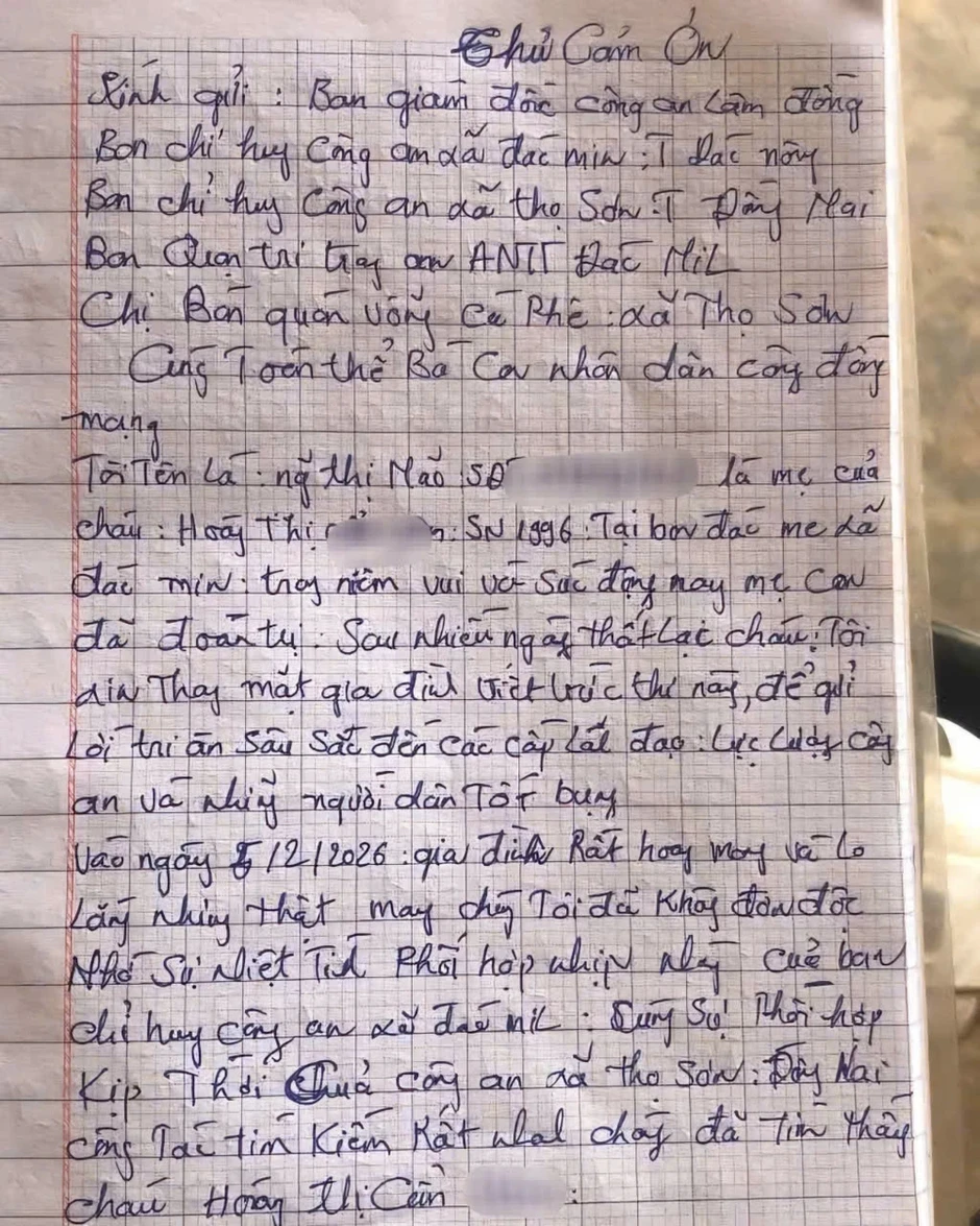 Công an, cộng đồng mạng giúp gia đình tìm được người phụ nữ mất liên lạc 42 ngày Công an, cộng đồng mạng giúp gia đình tìm được người phụ nữ mất liên lạc 42 ngày