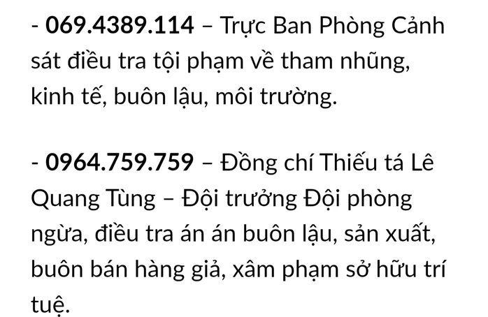 Công an Đắk Lắk lập đường dây nóng tiếp nhận tin báo vi phạm sở hữu trí tuệ