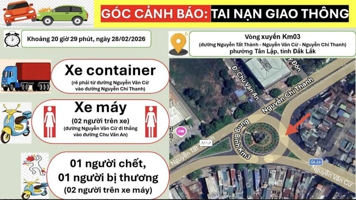 CSGT Đắk Lắk khuyến cáo về 'điểm mù' sau vụ người phụ nữ bị cuốn vào gầm container CSGT Đắk Lắk khuyến cáo về 'điểm mù' sau vụ người phụ nữ bị cuốn vào gầm container