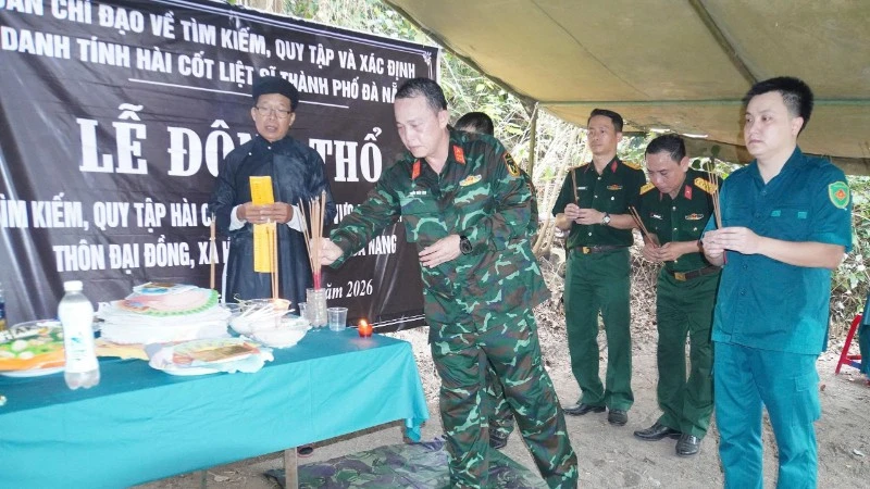Đà Nẵng động thổ tìm kiếm, quy tập hài cốt liệt sĩ tại hang Đá Sập Đà Nẵng động thổ tìm kiếm, quy tập hài cốt liệt sĩ tại hang Đá Sập