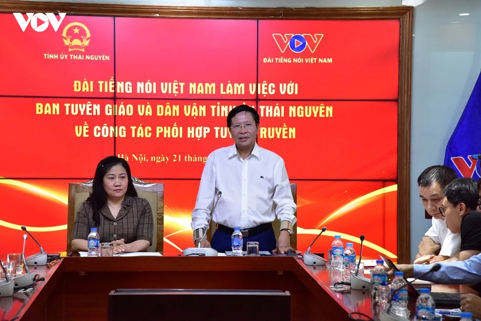 Đài Tiếng nói Việt Nam làm việc với Ban Tuyên giáo và Dân vận Tỉnh ủy Thái Nguyên Đài Tiếng nói Việt Nam làm việc với Ban Tuyên giáo và Dân vận Tỉnh ủy Thái Nguyên