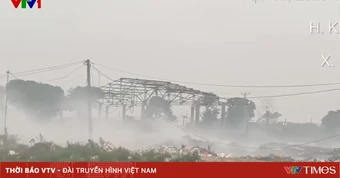 Điểm tập kết rác tại Hưng Yên ùn ứ, cháy gần 1 tuần gây ô nhiễm