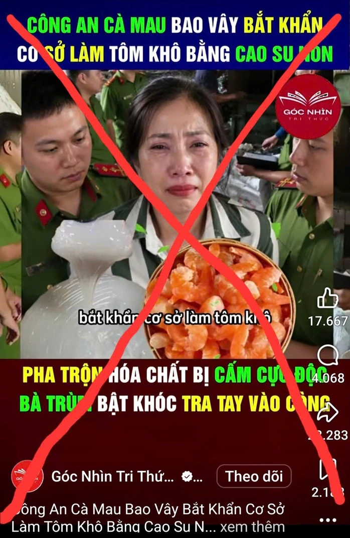 Diễn biến mới vụ tung tin "tôm khô được làm bằng cao su non ... Diễn biến mới vụ tung tin "tôm khô được làm bằng cao su non ...