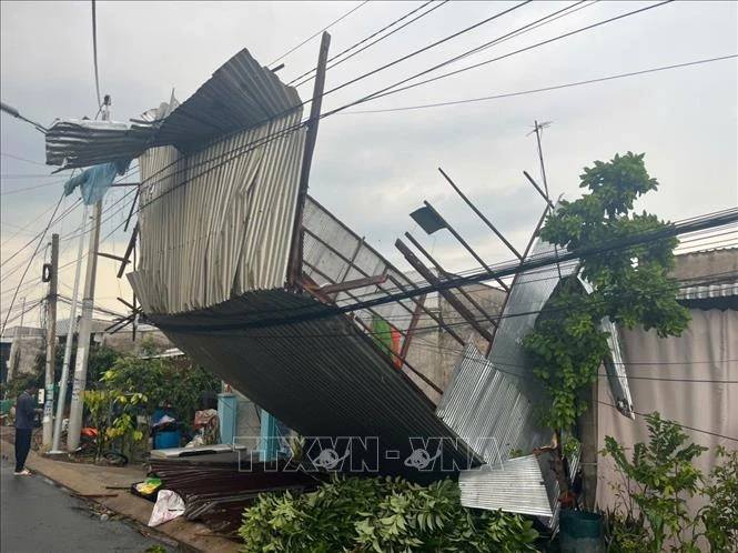 Dông lốc làm sập và tốc mái 47 căn nhà ở Đồng Tháp Dông lốc làm sập và tốc mái 47 căn nhà ở Đồng Tháp