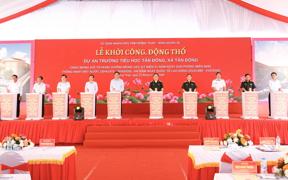 Đồng Tháp khởi công Trường tiểu học Tân Đông trị giá 49 tỷ đồng