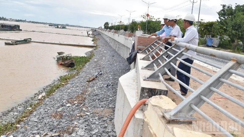 Đồng Tháp: Tăng tốc thi công kè chống xói lở bờ sông Tiền Đồng Tháp: Tăng tốc thi công kè chống xói lở bờ sông Tiền