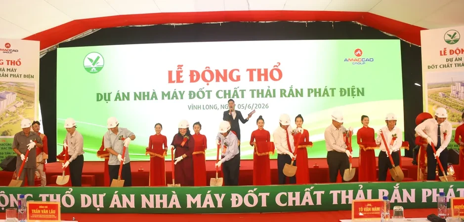 Động thổ dự án nhà máy điện rác gần 1.920 tỷ đồng ở Vĩnh Long Động thổ dự án nhà máy điện rác gần 1.920 tỷ đồng ở Vĩnh Long
