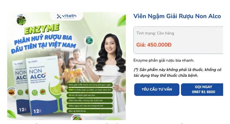 Dược phẩm Vitath bị phạt 110 triệu đồng vì quảng cáo sai quy định