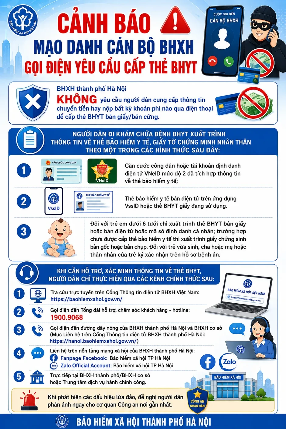 Giả mạo cán bộ BHXH gọi điện thông báo thẻ BHYT bị lỗi Giả mạo cán bộ BHXH gọi điện thông báo thẻ BHYT bị lỗi