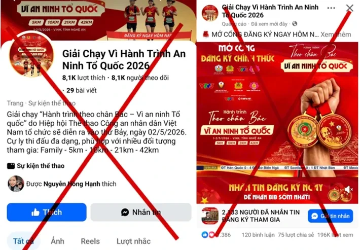 Giả mạo giải chạy, thổi phồng giá trị giải thưởng để lừa đảo Giả mạo giải chạy, thổi phồng giá trị giải thưởng để lừa đảo