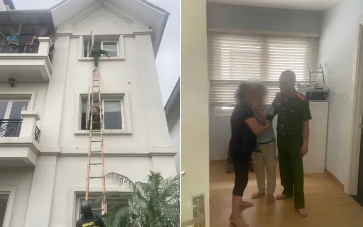 Giải cứu cháu bé tự khóa mình trong nhà, ý định trèo ra ban công tầng 3 Giải cứu cháu bé tự khóa mình trong nhà, ý định trèo ra ban công tầng 3