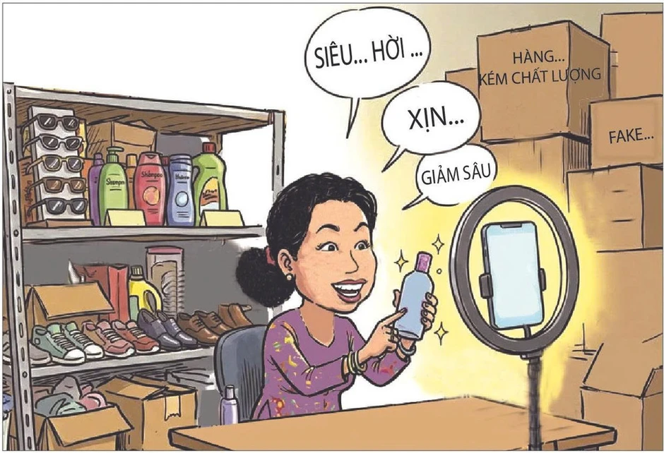 Góc biếm họa: Mua hàng online - cẩn thận giả, thật Góc biếm họa: Mua hàng online - cẩn thận giả, thật