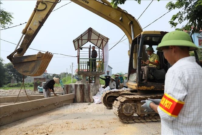 Hà Nội: Chủ động bảo vệ đê Đô Tân trước những tình huống lũ lớn