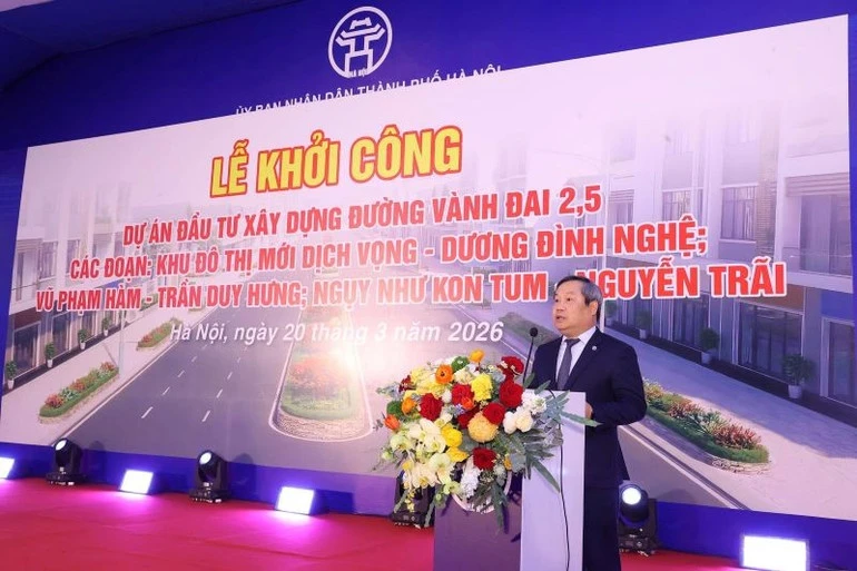 Hà Nội khởi công xây dựng 2,26km đường Vành đai 2,5 Hà Nội khởi công xây dựng 2,26km đường Vành đai 2,5