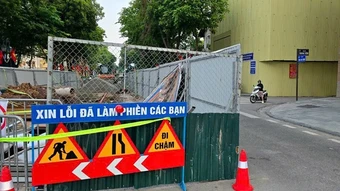 Hà Nội: Phân luồng, điều tiết giao thông trên tuyến Quang Trung để thi công hệ thống thoát nước