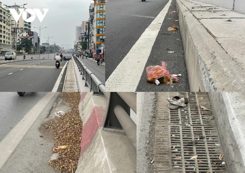 Hà Nội: Rác tràn trên đường vành đai, cầu vượt, nguy cơ gây tai nạn và mất mỹ quan