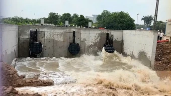 Hà Nội vận hành thử nhiều trạm bơm chống ngập trước mùa mưa