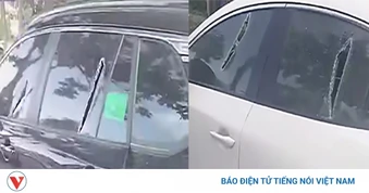 Hàng loạt ô tô bị chém vỡ kính tại phường Tây Hồ, Hà Nội
