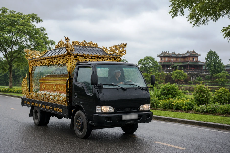 Hầu hết xe tang lễ ở Huế ‘quá đát’ sử dụng