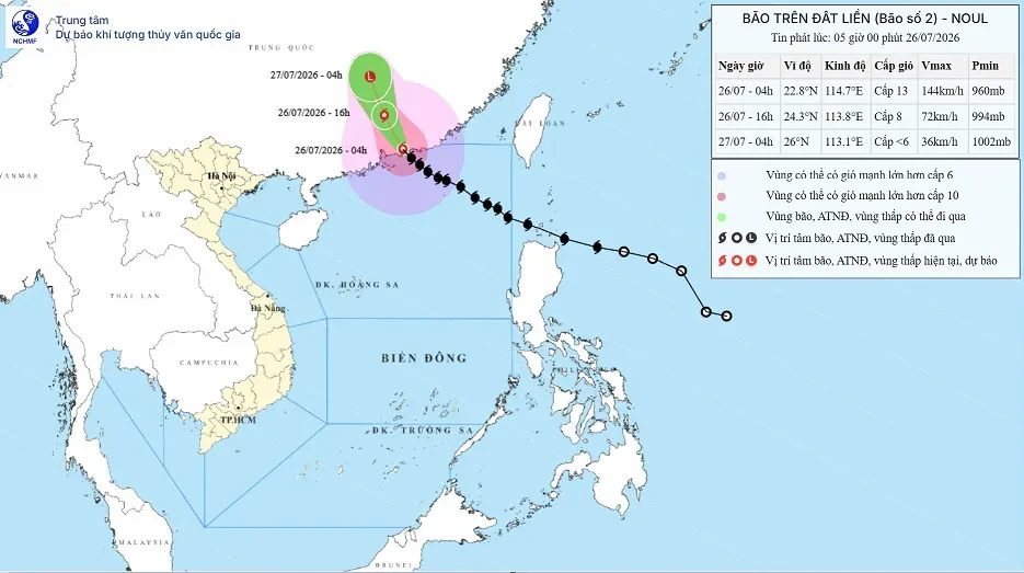 Hôm nay 26-7, Nam bộ có mưa diện rộng Hôm nay 26-7, Nam bộ có mưa diện rộng