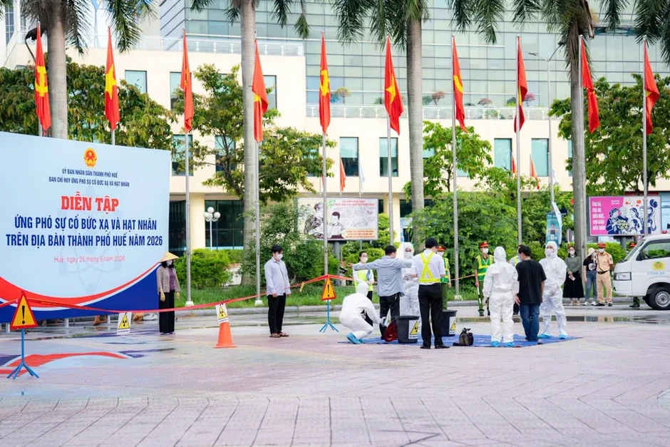 Huế diễn tập ứng phó sự cố mất nguồn phóng xạ Cs-137 Huế diễn tập ứng phó sự cố mất nguồn phóng xạ Cs-137