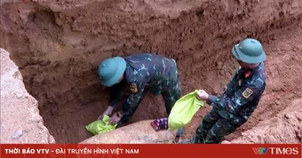 Khoanh vùng khẩn cấp hiện trường phát hiện bom 230 kg còn sót lại sau chiến tranh