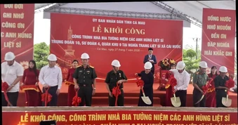 Khởi công Nhà Bia tưởng niệm các Anh hùng liệt sĩ Trung đoàn 10 tại Cà Mau