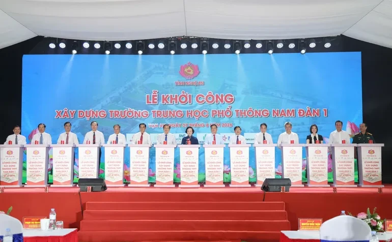 Khởi công Trường THPT Nam Đàn 1, Phó Thủ tướng Phạm Thị Thanh Trà kỳ vọng môi trường giáo dục chất lượng cao, nhân văn Khởi công Trường THPT Nam Đàn 1, Phó Thủ tướng Phạm Thị Thanh Trà kỳ vọng môi trường giáo dục chất lượng cao, nhân văn