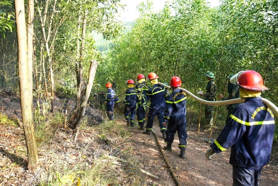 Khống chế hoàn toàn 5 điểm cháy rừng ở khu vực đồi núi hiểm trở tại Huế Khống chế hoàn toàn 5 điểm cháy rừng ở khu vực đồi núi hiểm trở tại Huế