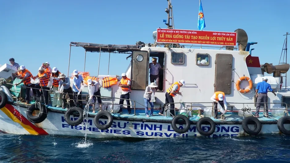 Lâm Đồng: Thả hơn 1,4 triệu con giống tái tạo nguồn lợi thủy sản Lâm Đồng: Thả hơn 1,4 triệu con giống tái tạo nguồn lợi thủy sản
