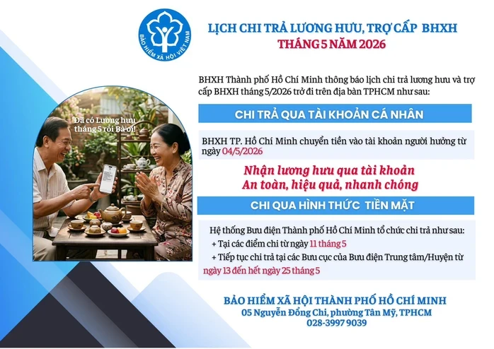 Lương hưu, trợ cấp tháng 5 lùi lịch sau kỳ nghỉ lễ 30-4, 1-5 Lương hưu, trợ cấp tháng 5 lùi lịch sau kỳ nghỉ lễ 30-4, 1-5