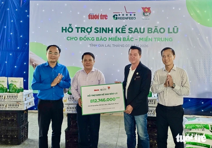 Mất đàn gà sau lũ, người dân Bình Định vui mừng nhận gà giống để tái đàn